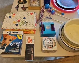 Assorted Pet Care Items and Household Goods
