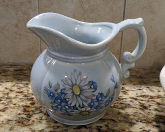 McCoy Pottery Pitcher #7528 Blue Daisies