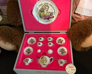Barbie 25th Anniversary Miniature Porcelain Tea Set