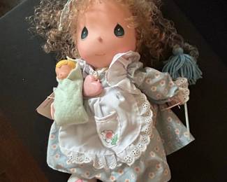 Precious Moments "Molly" Doll with Baby and Mop