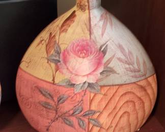 Decorative Ceramic Vase with Rose Motif
