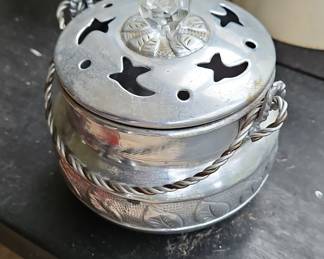 Hammered Aluminum Incense Burner or Censer