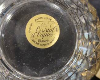 Cristal d'Arques "Longchamp" Pattern Lead Crystal Tumblers with Gold Rim