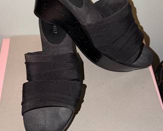 Nine West Women's Black Wedge Mules