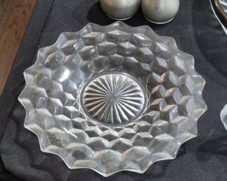 Fostoria American Clear Cubist Relish Dish