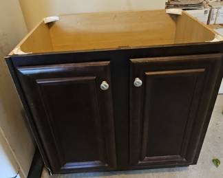 Dark Brown Two-Door Vanity Cabinet Base