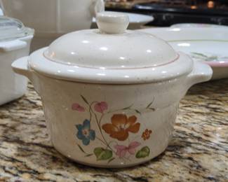 Vintage Treasure Craft "Poppy" Floral Ceramic Casserole Dish