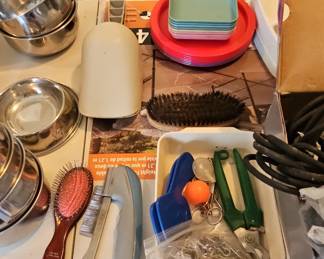 Assorted Pet Grooming and Household Tools