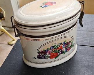 Knott's Berry Farm Ceramic Canister with Fruit Motif