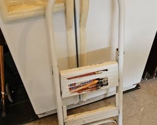Vintage Stapleton 2-Step Folding Steel Step Stool Ladder