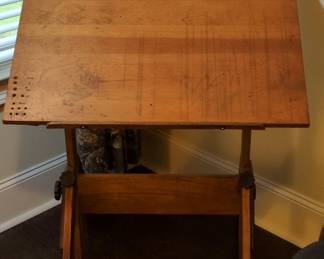 Vintage Wooden Drafting Table