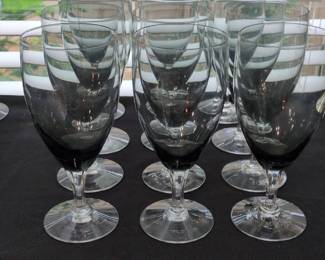 Fostoria American Pattern Smoke Crystal Tea Glasses Set