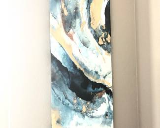 Narrow blue/gold abstract