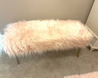 Playful pink faux fur bench