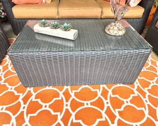 Coffee table and outdoor rug