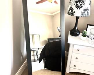Black standing mirror
