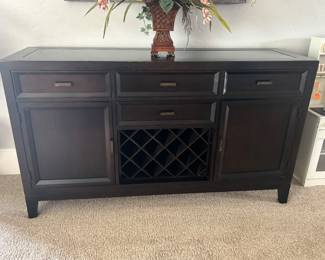 Extraordinary black wood buffet with wine storage 
