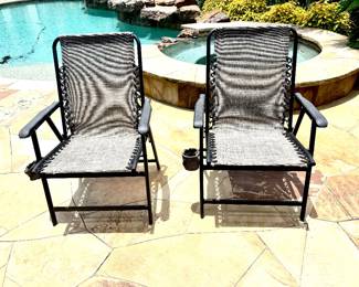 Pair of folding patio chairs