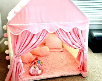 Pink indoor princess tent