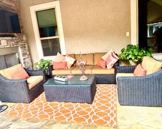 Chair King woven wicker patio set