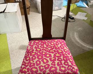 Pink Cheetah print dining chairs 6 available