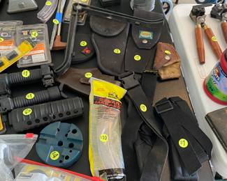 Holsters, scope, mounts, gun, cleaning, equipment, gun, parts, magazines, and other equipment