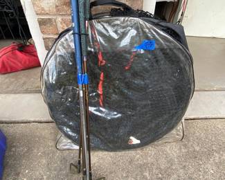 Golf clubs and golf ball net