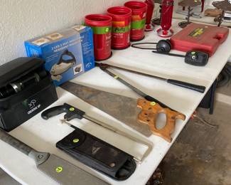 Saws, hinges, pulls, and other hardware
