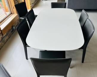 Ottawa Extendable Table by Karim Rashid BoConcept (73” x 39 1/2” expands to 98 1/2” with integrated self storing 25 1/2” table leaf) $2,350