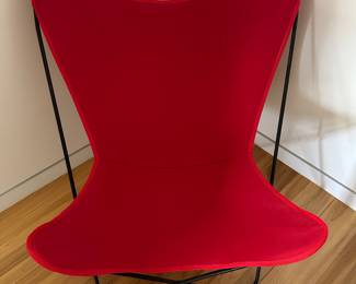 Red fabric chair; $400