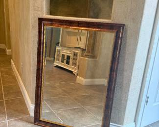 Large framed beveled mirror