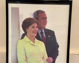 George W. and Laura Bush, signed memorabilia