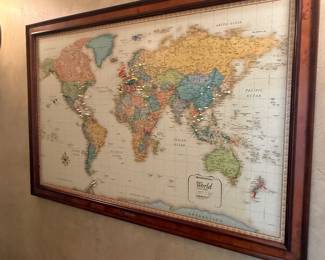 Rand McNally Burlwood Frame Magnetic Travel Map, 54" x 36"