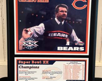 Chicago Bears Super Bowl XX Champions memorabilia