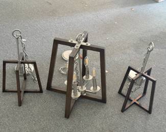Progress Lighting Teakwood hanging light set