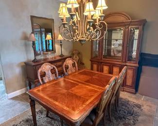 Kathy Ireland dining table w/6 chairs, china cabinet, and buffet/server