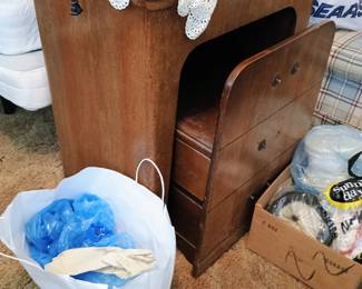 Vintage sewing cabinet without the original sewing machine
