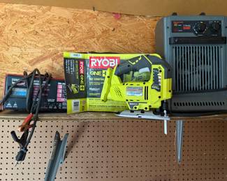 Never used RYOBI 18v Orbital Jig Saw, Honeywell Heater and Century Battery Charger
