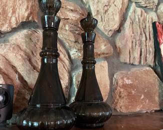 Vintage 1964 Jim Beam decanter - smoke green glass.