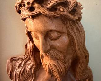 Hand-carved wooden Jesus sculpture 