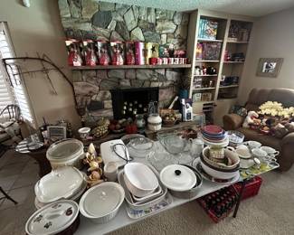 Corning ware, faux fruit baskets