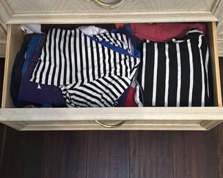 Lot 34: Assorted striped and solid-color tops