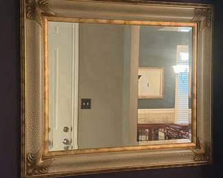 Lot 203: Ornate gold-framed wall mirror