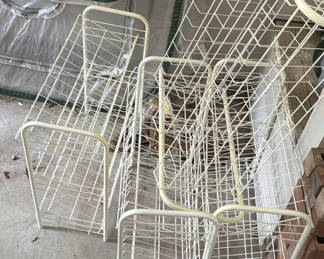 Lot 156: Set of white metal wire storage racks