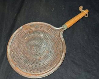 Lot 121: Vintage metal kitchen tools with wooden handles