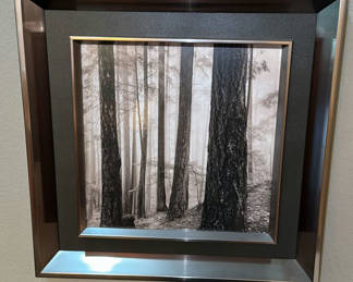 Lot 125: Framed Forest Scene Art