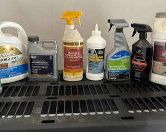 Lot 149: Assorted Stone Care Sealers, Cleaners, and Repair Bottles
