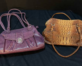 Lot 162: Two croc-embossed handbags