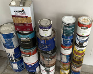 Lot 150: Assorted paint cans and primers
