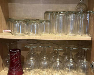 Lot 114: Glassware Collection: Stemware, Tumblers, and a Decorated Goblet